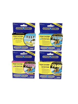 Pack 4 Cartuchos de Tintas 117 / 73n Alternativas para T23 Tx105