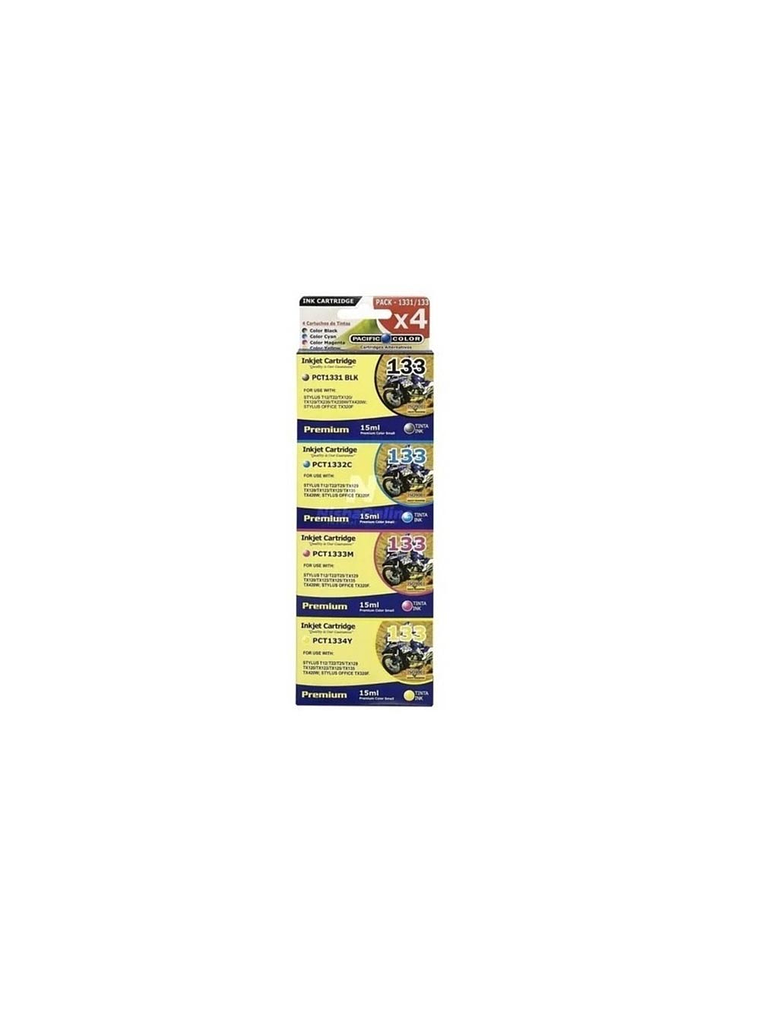 Pack 4 Cartuchos de Tinta 133 Alternativos para Epson Tx120 320 T22  1