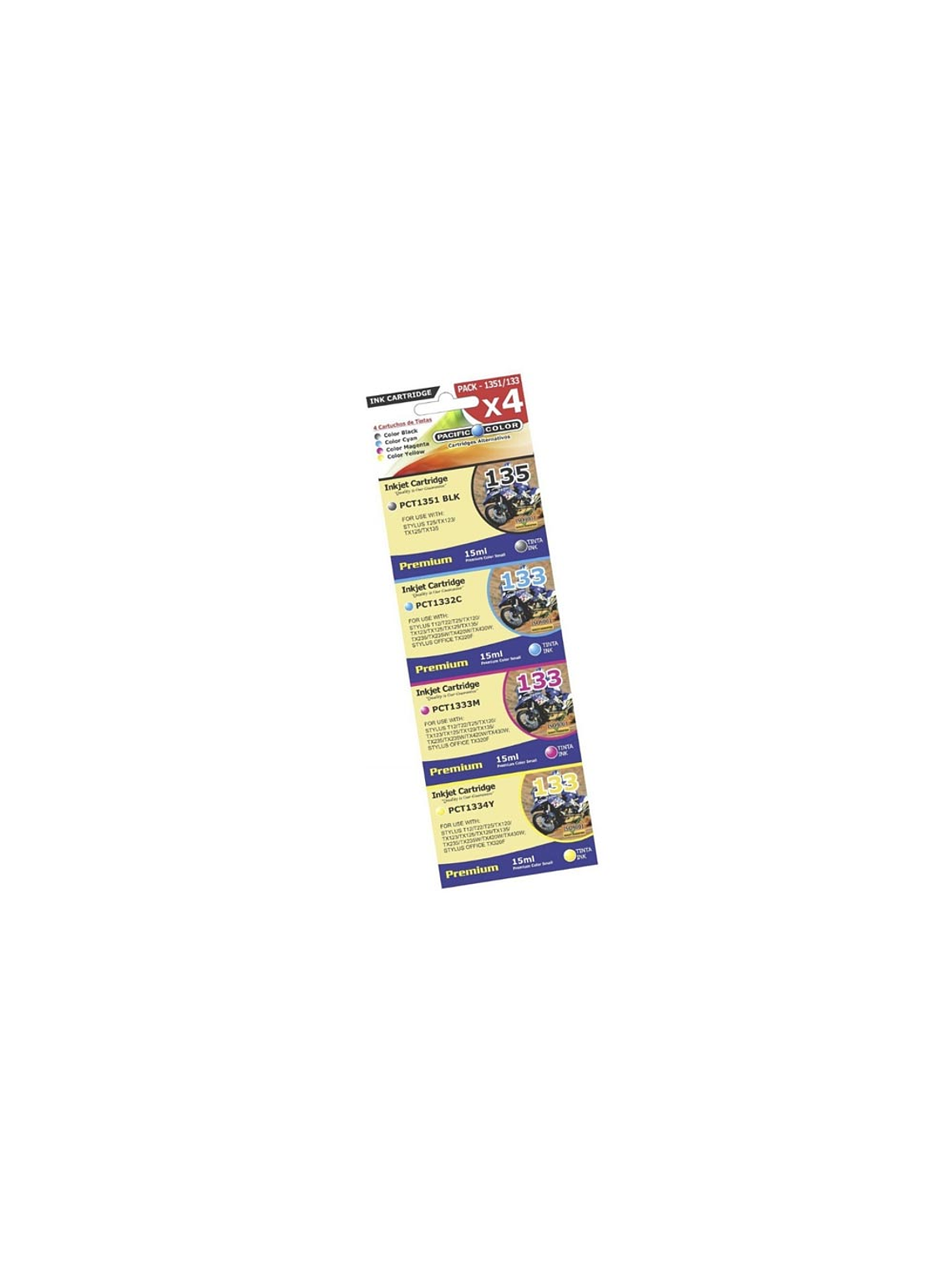 Pack 4 Cartuchos de Tinta 135 / 133 Alternativas para T25 Tx123 125  1