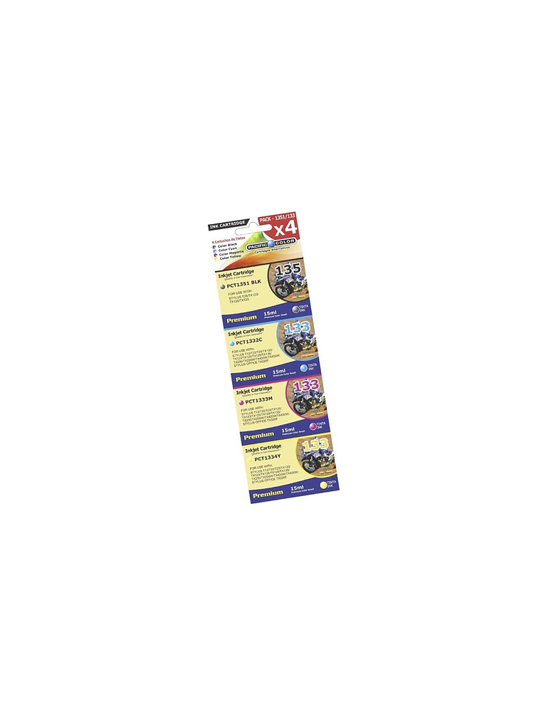 Pack 4 Cartuchos de Tinta 135 / 133 Alternativas para T25 Tx123 125  1