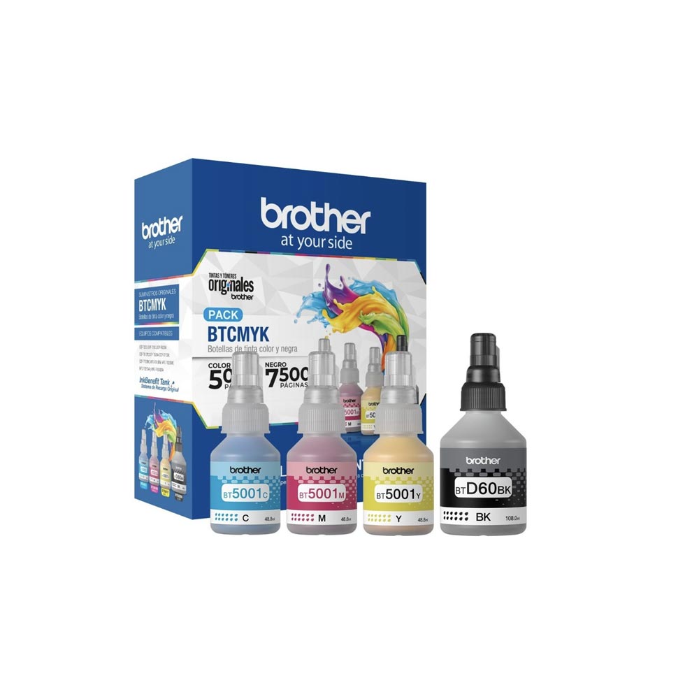 Pack Tinta Brother Original BTD60 BK BT5001 C Y M / DCP MFC 1