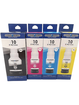 Pack 4 Tintas GI-10 Alternativo BK C M Y G6010 G7010 CANON