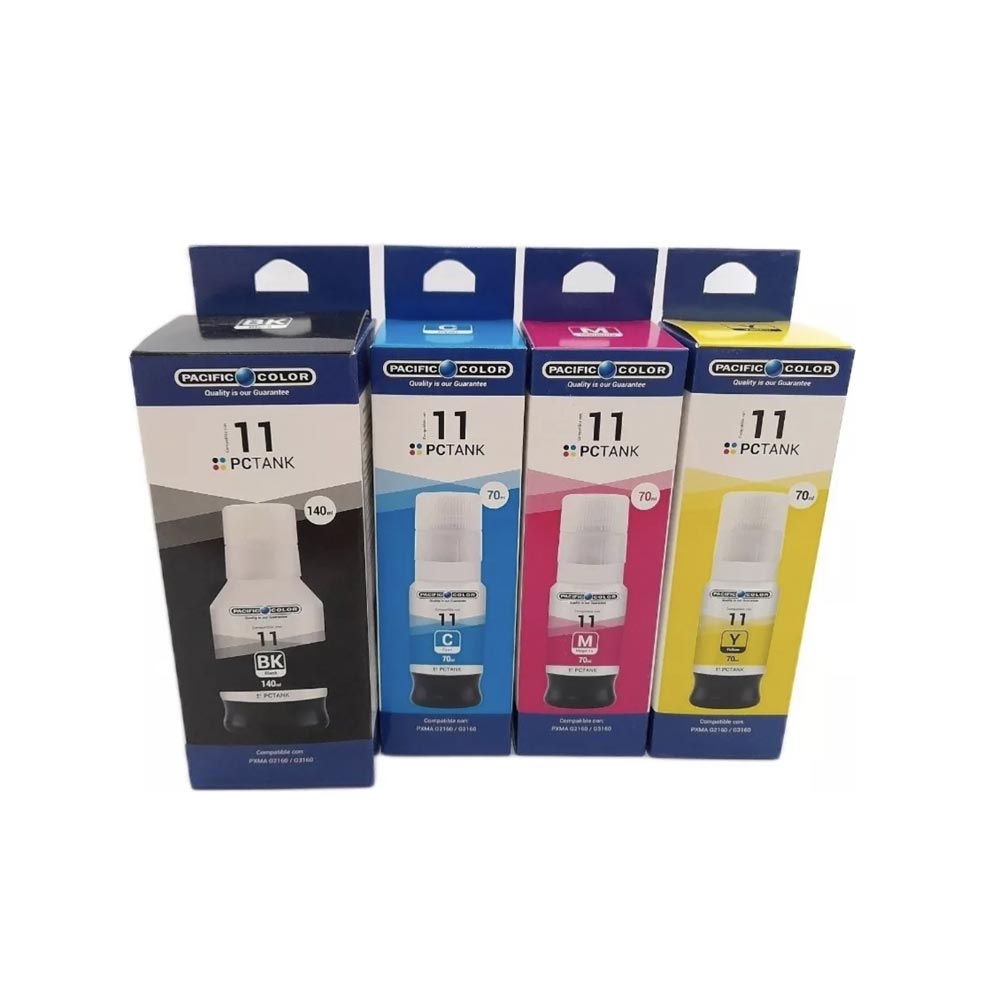Pack 4 Tintas GI-11 Alternativa BK C M Y G2160 G3160 CANON 1