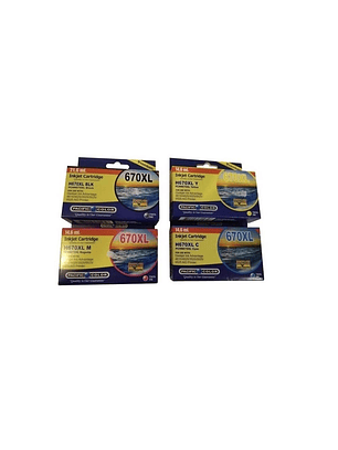 PACK 4 CARTUCHOS TINTAS ALTERNATIVAS PARA HP 670 XL