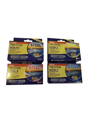 PACK 4 CARTUCHOS TINTAS ALTERNATIVAS PARA HP 670 XL