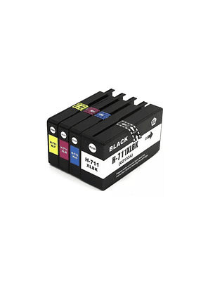 PACK 4 CARTUCHOS TINTAS ALTERNATIVAS XL HP 711 T120 T520