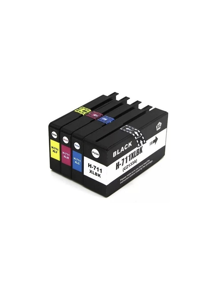 PACK 4 CARTUCHOS TINTAS ALTERNATIVAS XL HP 711 T120 T520 1