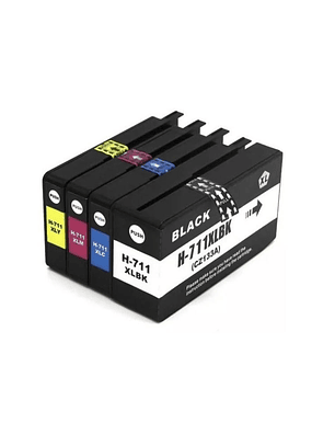 PACK 4 CARTUCHOS TINTAS ALTERNATIVAS XL HP 711 T120 T520