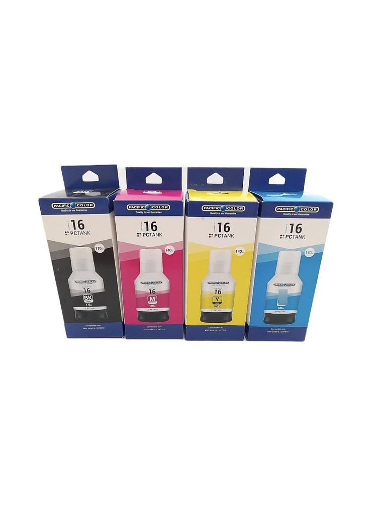 Pack 4 Tintas GI-16 Alternativo BK C M Y GX6010 GX7010 CANON 1
