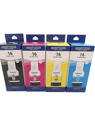 Pack 4 Tintas GI-16 Alternativo BK C M Y GX6010 GX7010 CANON