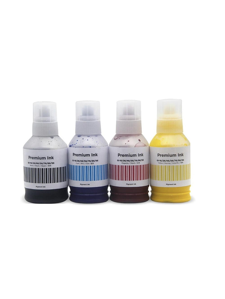 Pack 4 Tintas GI-16 Alternativo BK C M Y GX6010 GX7010 CANON 2