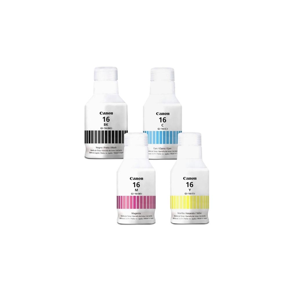 Pack 4 Tintas CANON GI-16 Original BK C M Y GX6010 GX7010 1