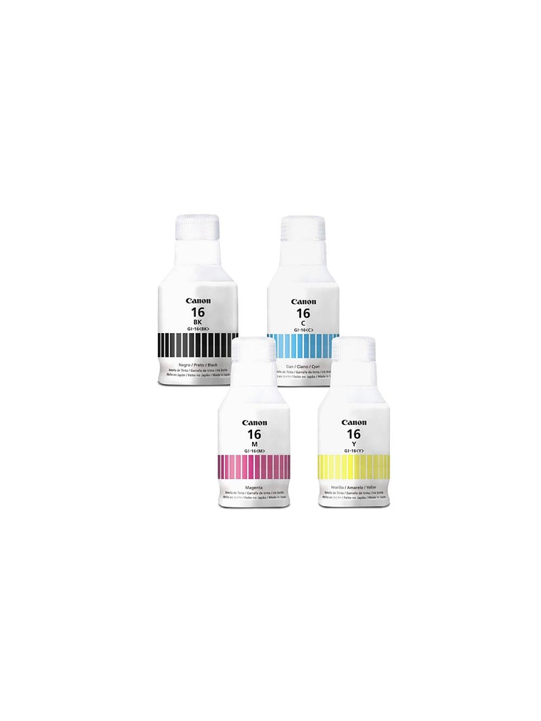 Pack 4 Tintas CANON GI-16 Original BK C M Y GX6010 GX7010 1