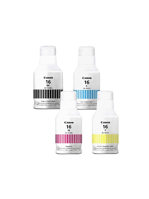 Pack 4 Tintas CANON GI-16 Original BK C M Y GX6010 GX7010