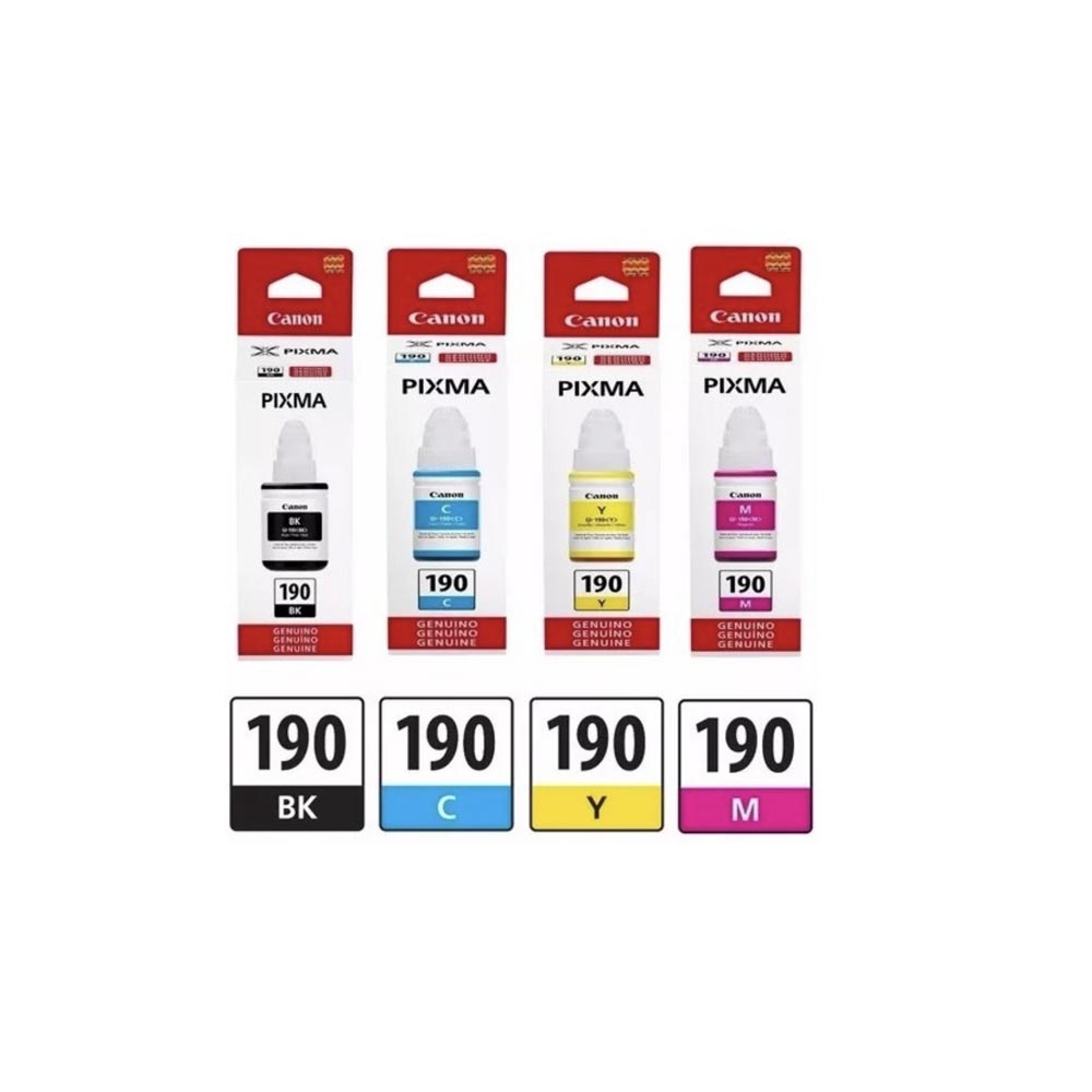 Tinta CANON Original Pack GI-190 BK C Y M G2100 G3110 G4100 1