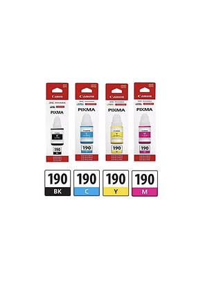 Tinta CANON Original Pack GI-190 BK C Y M G2100 G3110 G4100
