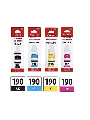 Tinta CANON Original Pack GI-190 BK C Y M G2100 G3110 G4100