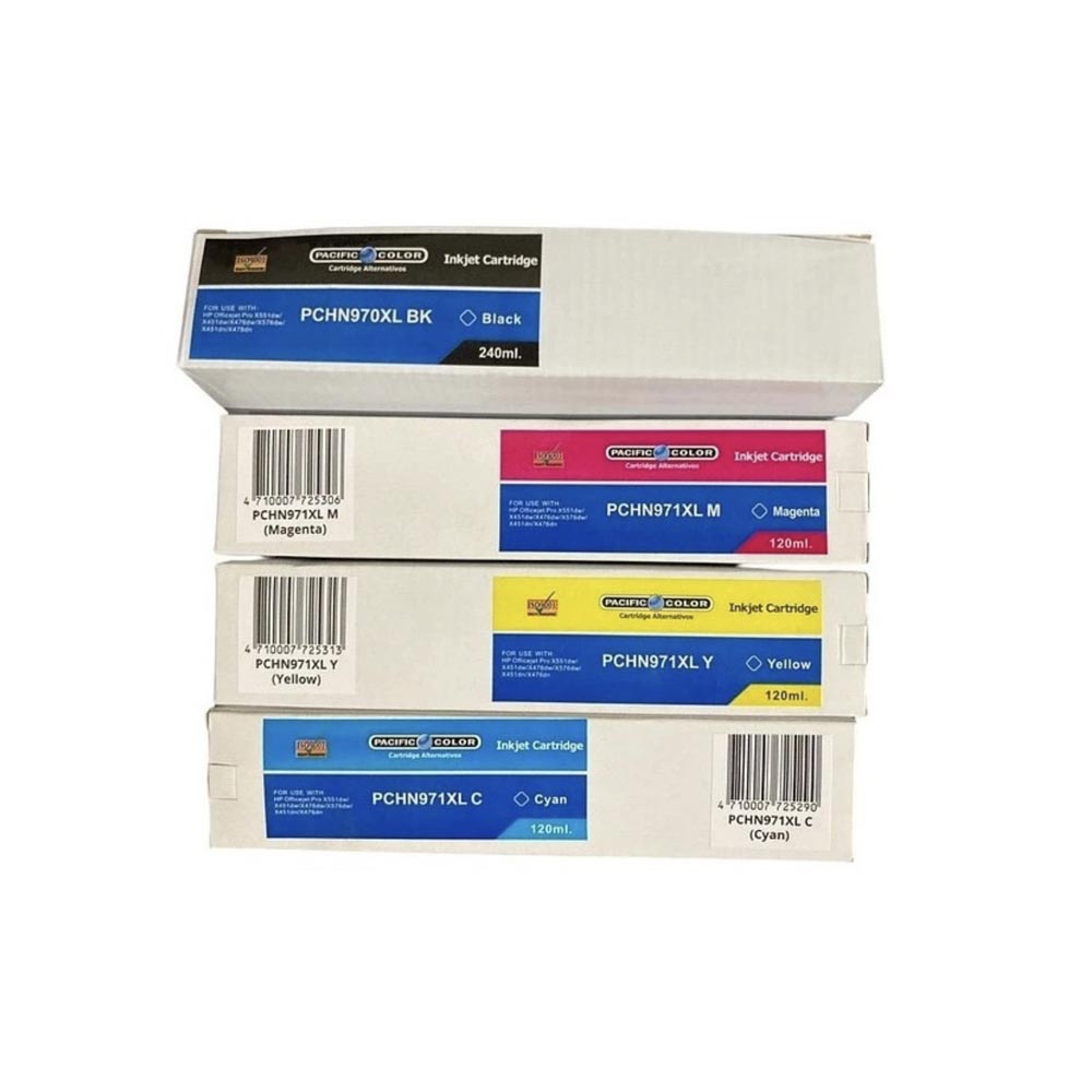 PACK 4 CARTUCHOS TINTAS ALTERNATIVAS XL HP PRO X 970 971 1