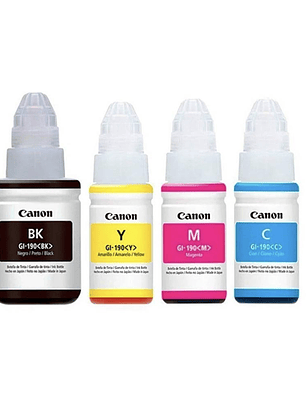 Tinta CANON Original Pack GI-190 BK C Y M G2100 G3110 G4100