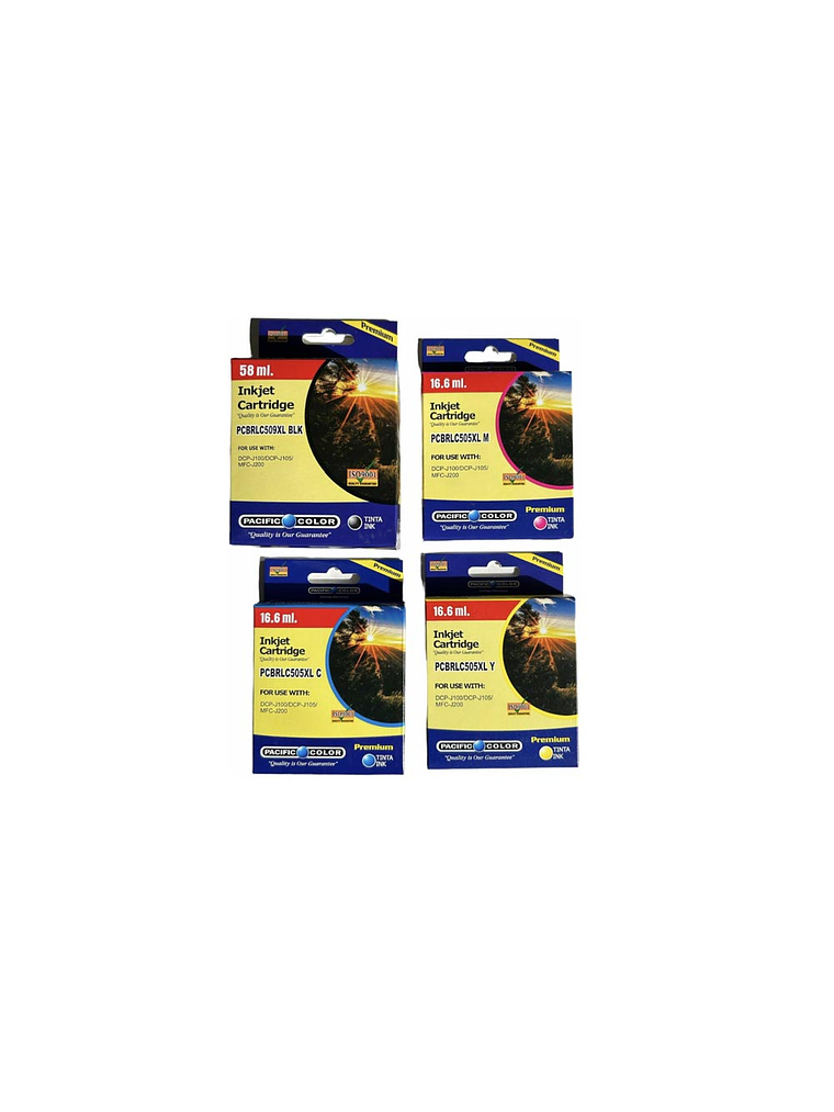 PACK 4 CARTUCHOS TINTAS ALTERNATIVAS LC509 LC505 XL PARA BROTHER 1