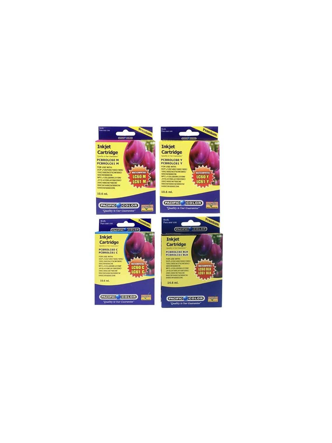 PACK CARTUCHOS DE TINTA BROTHER LC60 / LC61 ALTERNATIVO 1