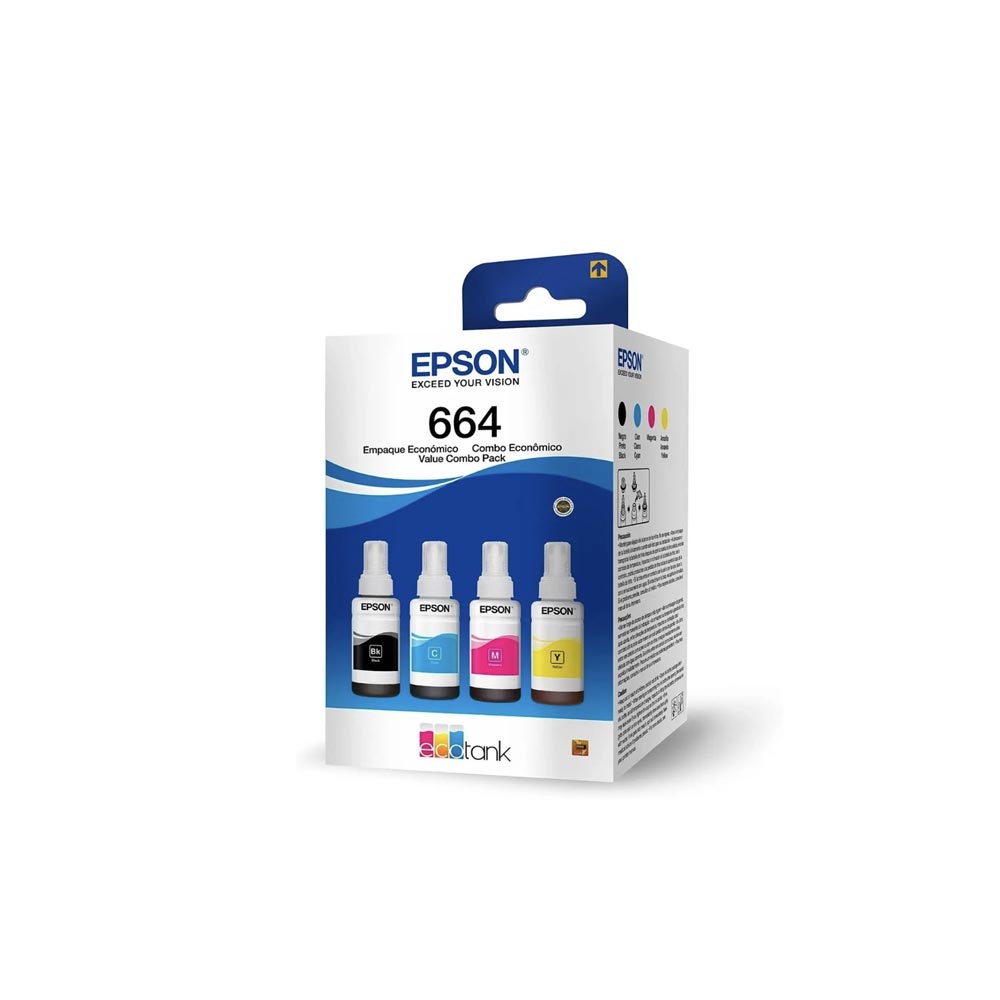 Pack Tinta EPSON Original T664 L120 L220 L355 L395 L380 L575 1