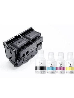 KIT TINTA GI-16 Y CABEZAL CANON MAXIFY GX6010 GX7010