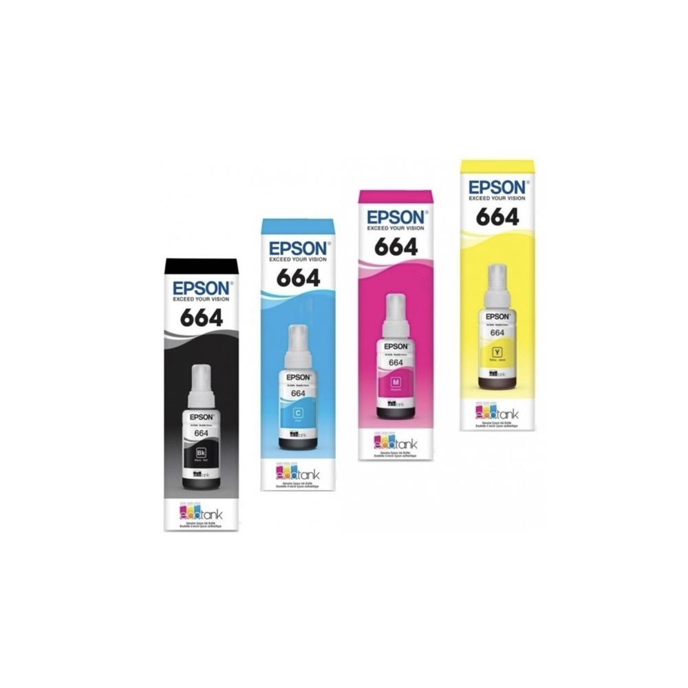 Pack Tinta EPSON Original T664 L120 L220 L355 L395 L380 L575 2