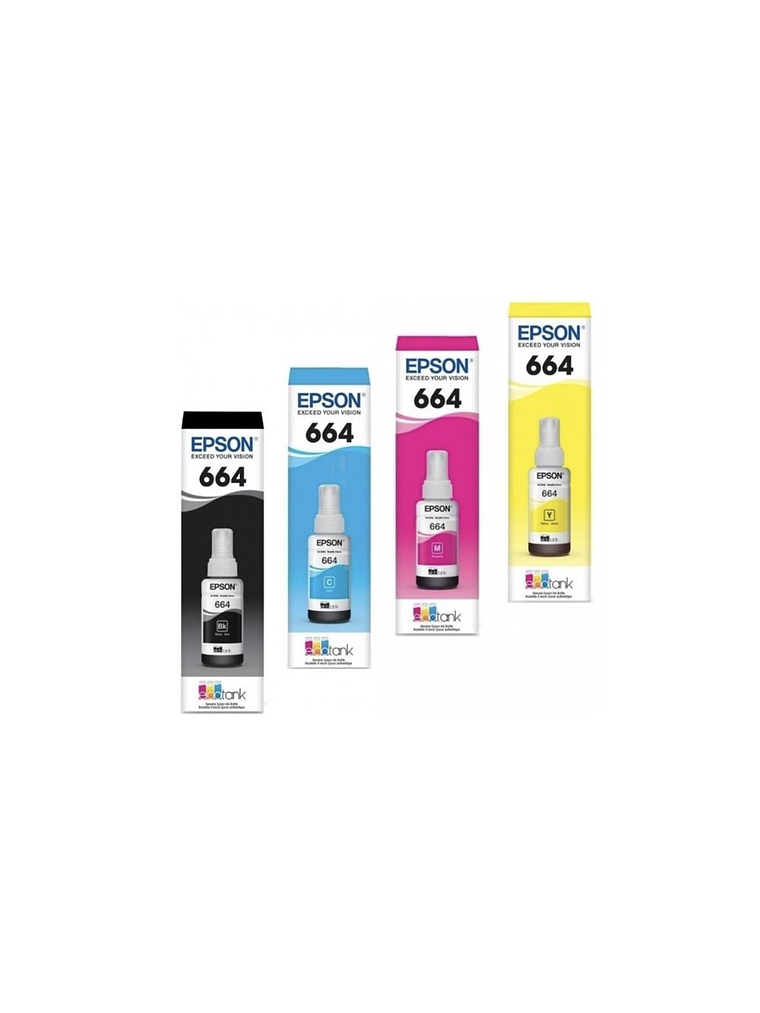 Pack Tinta EPSON Original T664 L120 L220 L355 L395 L380 L575 2