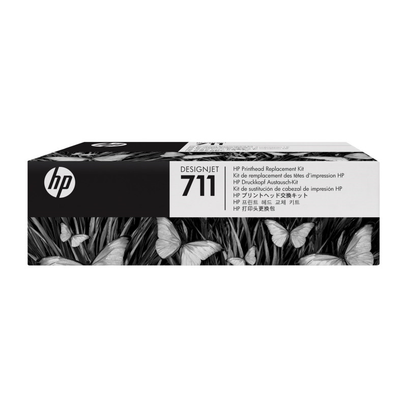 Cabezal C1q10a + 4 Tintas Hp 711 Original para T120 T130 T520 3