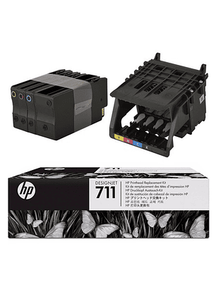 Cabezal C1q10a + 4 Tintas Hp 711 Original para T120 T130 T520