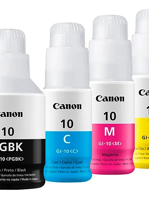Pack 4 Tintas Canon Original Gi-10 G6010 G7010 Bk C M Y