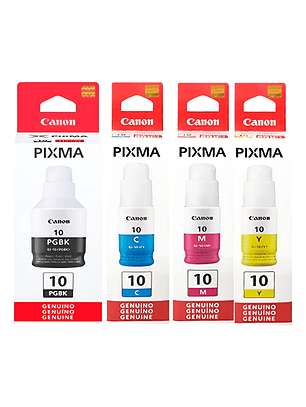 Pack 4 Tintas Canon Original Gi-10 G6010 G7010 Bk C M Y