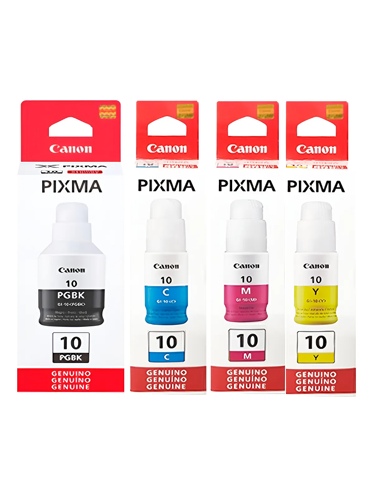 Pack 4 Tintas Canon Original Gi-10 G6010 G7010 Bk C M Y 2