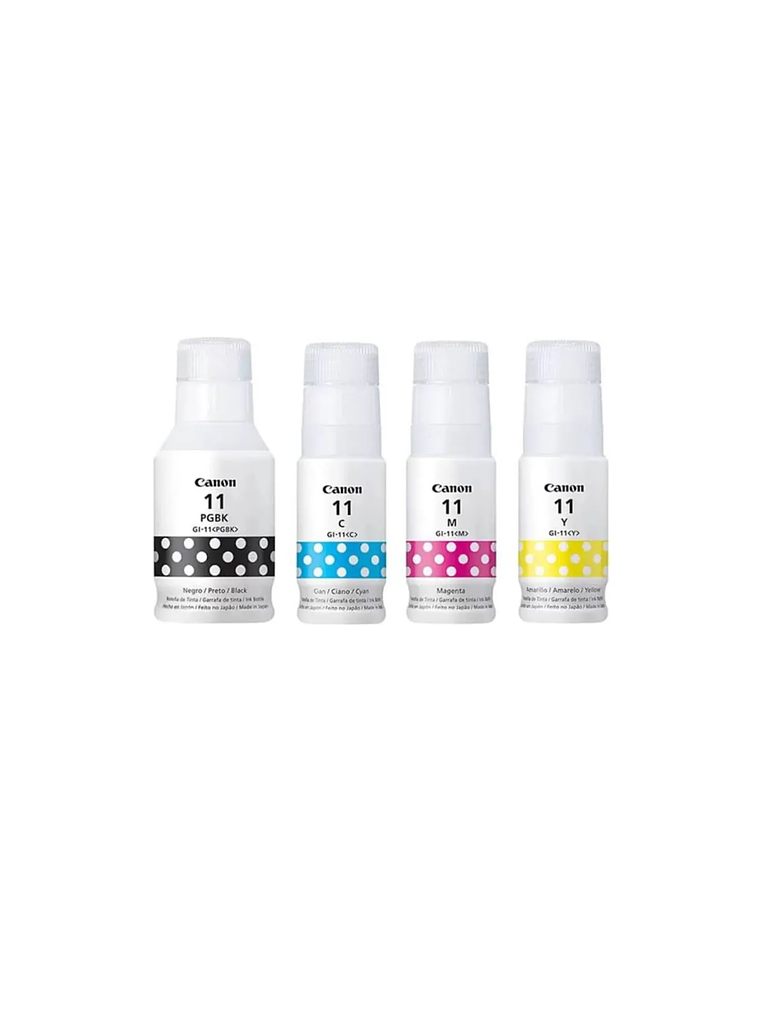 Pack 4 Tintas Canon Gi-11 Originales Bk C M Y para G2160 G3160 1