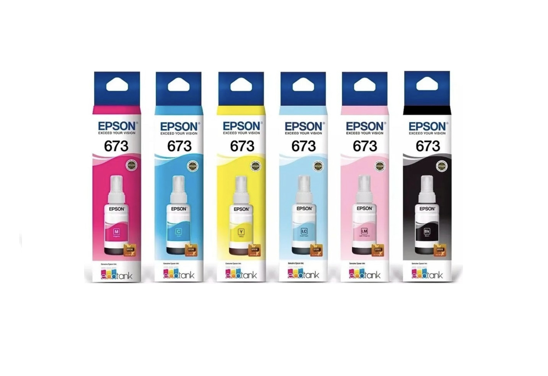 Pack Tinta Epson T673 Original para L1800 L805 L850 L810 L800 1