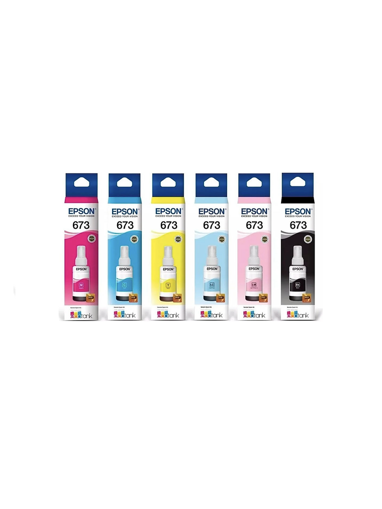 Pack Tinta Epson T673 Original para L1800 L805 L850 L810 L800 1