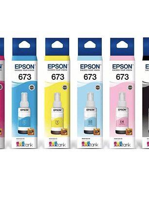 Pack Tinta Epson T673 Original para L1800 L805 L850 L810 L800