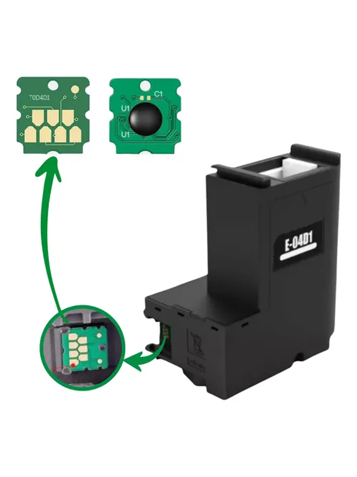 5 Chips T04D1 Alternativo para caja de mantenimiento Epson L6171 L6190  3