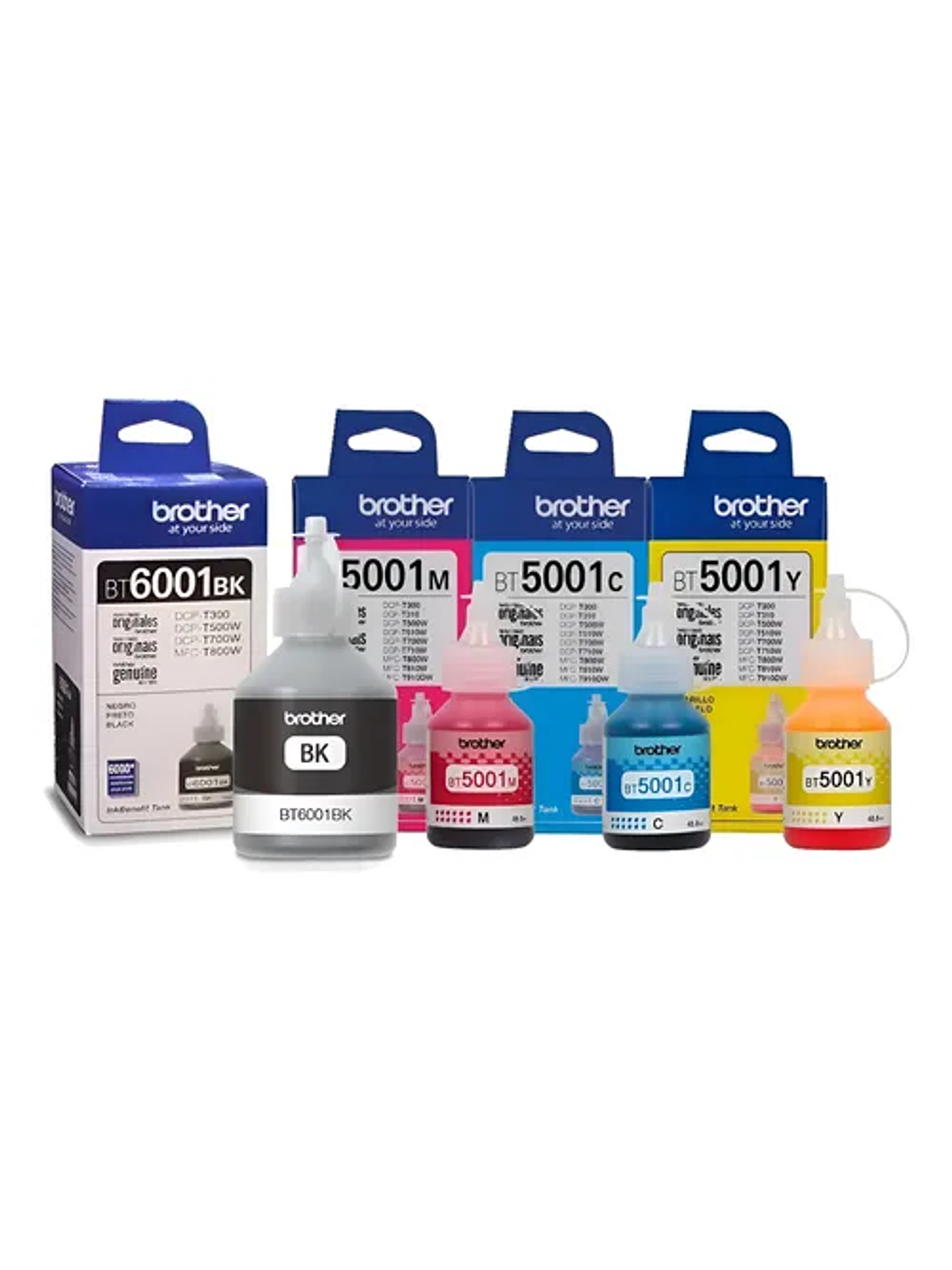 Pack Tinta Brother Bt6001 5001 Bk C Y M  Original para Dcp-t300 1