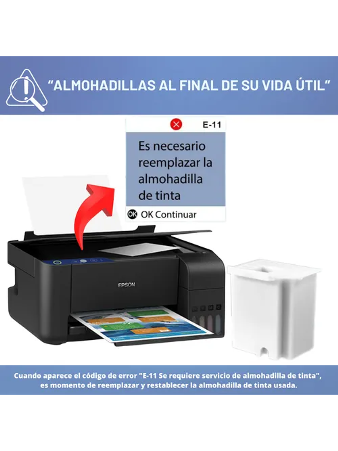 Caja de Almohadillas Alternativas para EPSON L3150 L3110 L5190 L3210 L3250 2