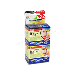 Pack hp 21 y 22 Alternativa Comp Hp Pacific color
