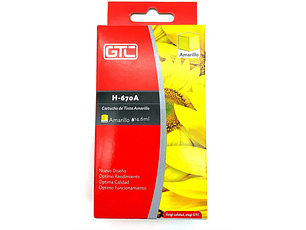 670XL Yellow Cartridge Alternativo Gtc comp Hp