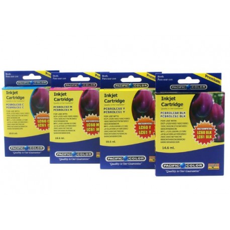 LC60/LC61 Pack 4 colores Cartridge Pacific Color 1