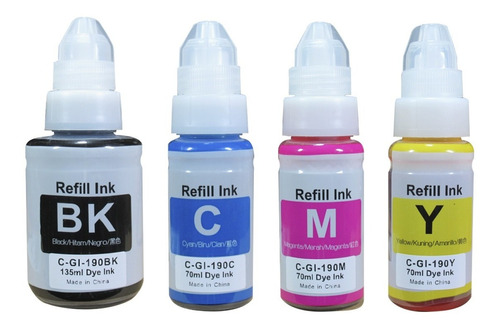 Gi190 Alternativa compatible Canon Pack 4 colores BK,C,Y,M 1