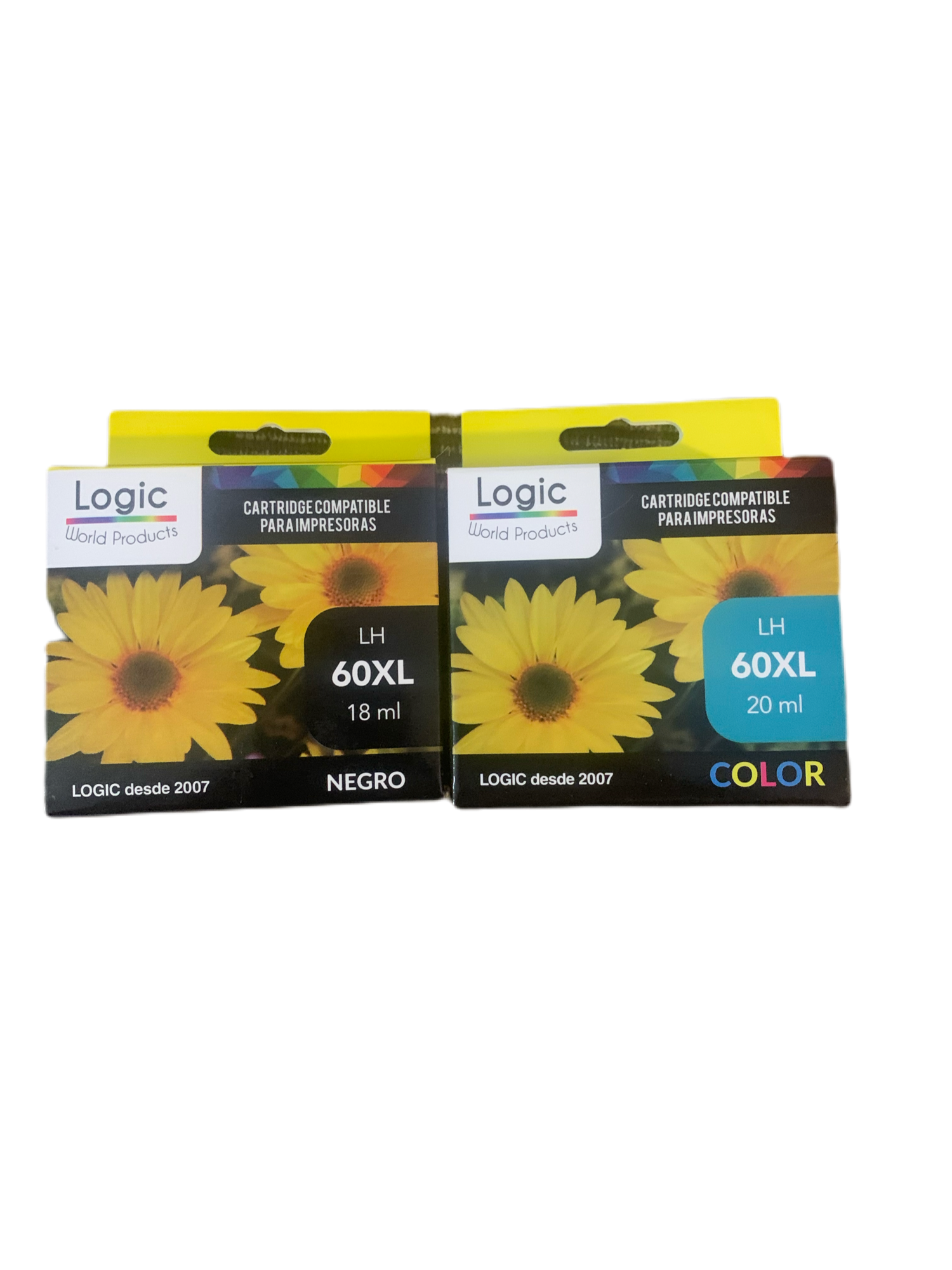 60XL Pack 1 Negro ,1Color, Cartucho Tinta compatible Hp Logic 1