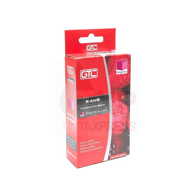 670XL Magenta Cartridge Alternativo Gtc comp Hp 1