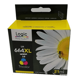 664 XL Color v2.0 Alternativo, Cartucho Tinta Logic