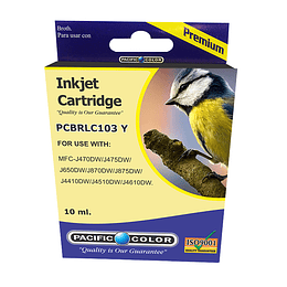 LC103 Yellow Cartridge Pacific Color Compatible Brother 