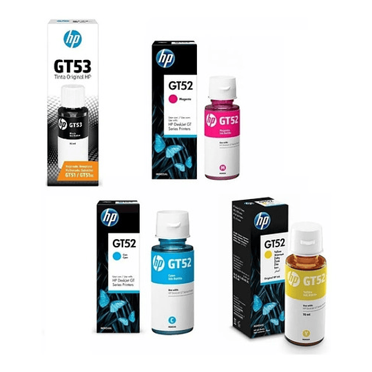 gt51 (gt53) y gt52 Pack de Tintas HP